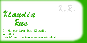 klaudia rus business card